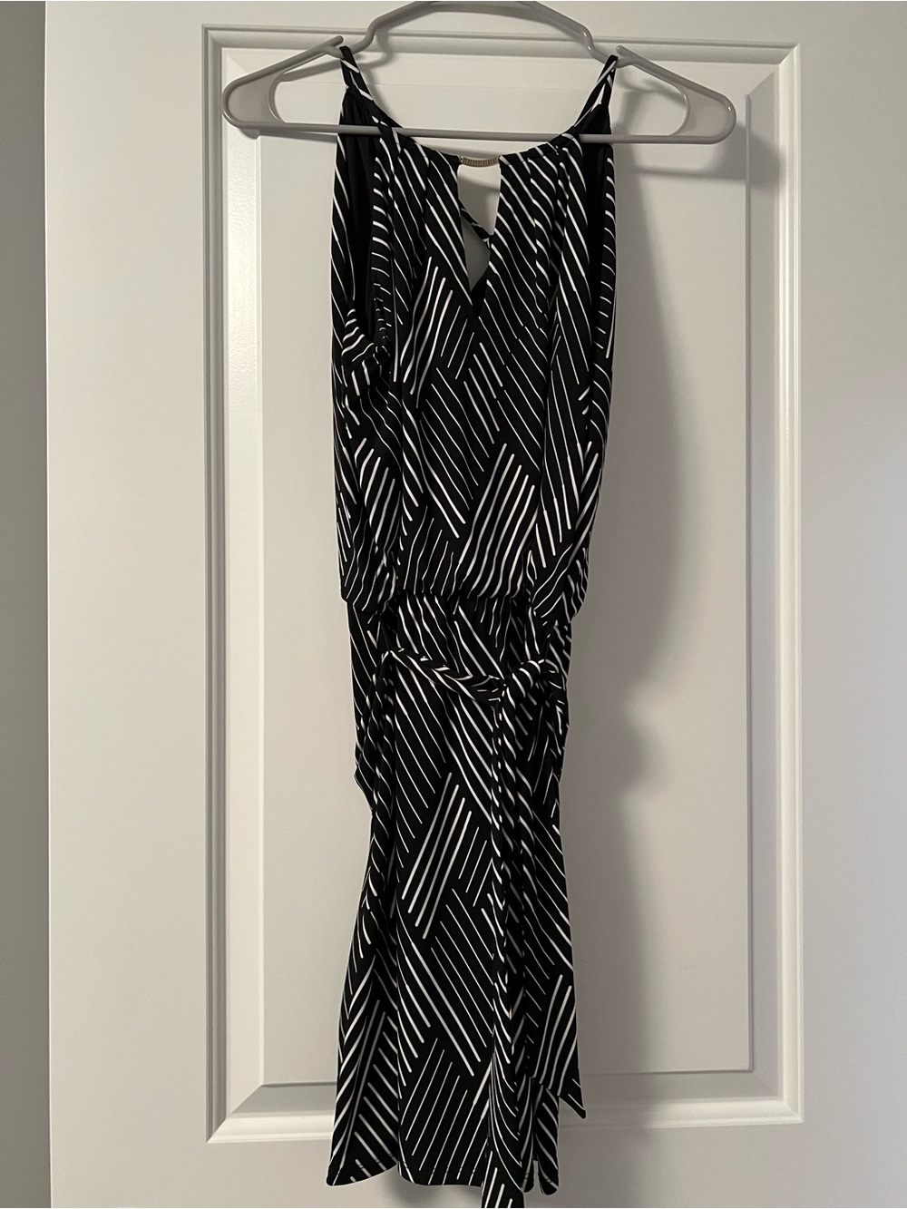 White House Black Market Black and White Striped Mini Dress